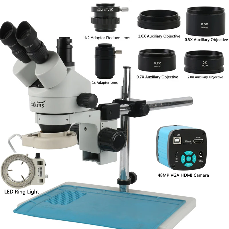 48MP 4K HDMI USB Video C Mount - Stereo Trinocular Microscope Pcb review and price