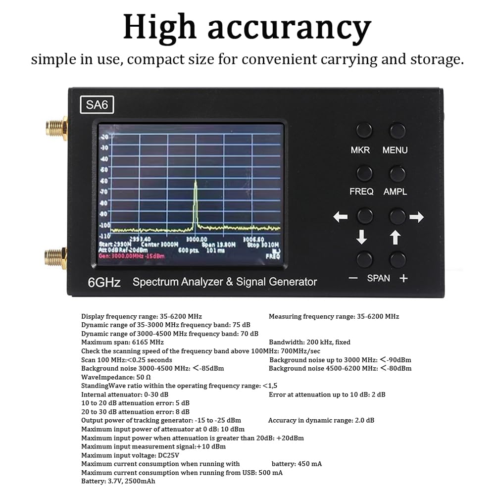 SA6 6GHz Spectrum Analyzer | P - Signal Generator Spectrum Analyzer review and price