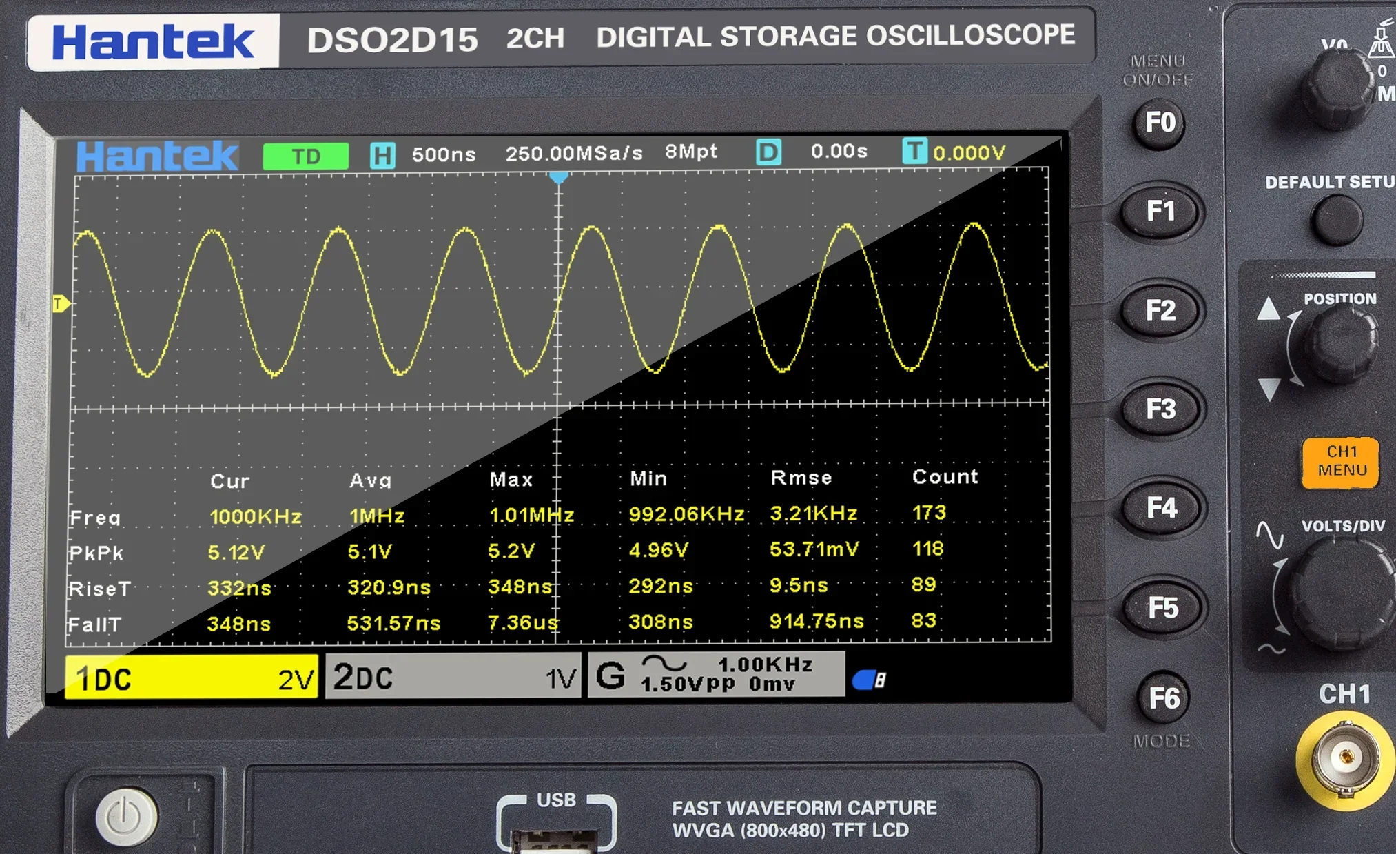 Sensitivity Hantek Signal Gene - Digital Storage Oscilloscope 100Mhz review and price